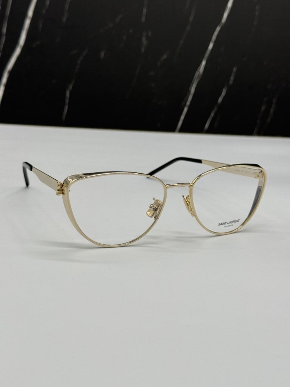NEW SAINT LAURENT SLM92 004 EYEGLASSES WOMEN CAT EYE GOLD EYEWEAR SLM 92 - Picture 5 of 10